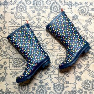 Cat and jack gently used polka dot rainboots girls size 3